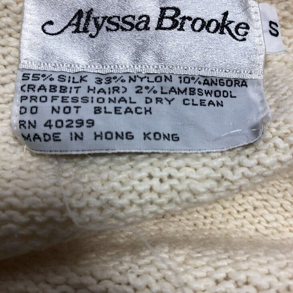 Alyssa Brooke Womens Sweater Vest Beige Crew Ribbed Hem Sequined Silk Blend S - Picture 9 of 10